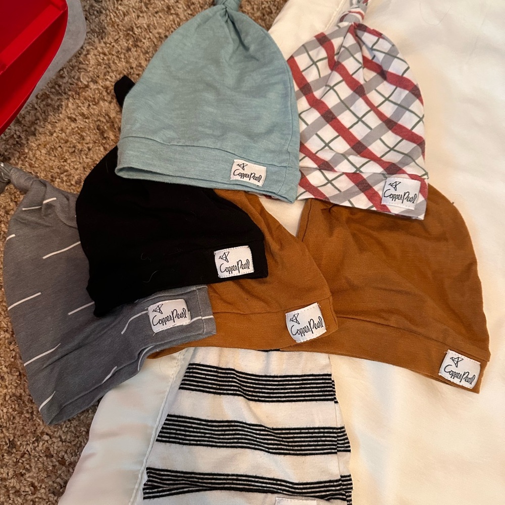 Copper Pearl beanies Assorted Colors (Black, Sage, Mustard, Gray, Plaid)